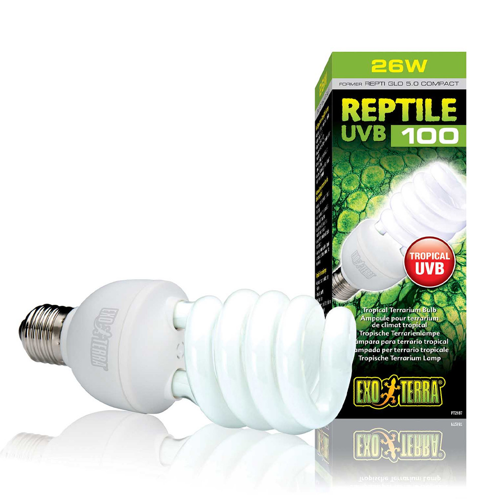 Exo Terra UVB 100 25W Repti Glo 5.0 Żarówka do Terrarium Tropikalnego